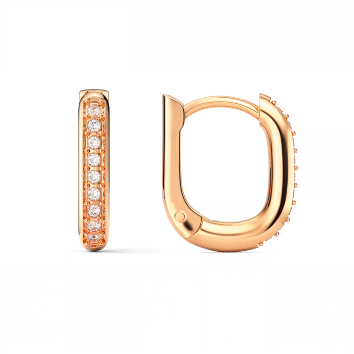 Pendientes eternity oro rosa look elegante