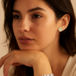 Aros Dorados Cushion 12 mm con Cristal Golden Shadow - Imagen 2