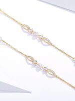 Collar Majestic de Perlas Blancas y Cristales en Oro 16k - Imagen 8