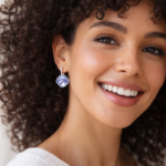 Argollas Eternity con Charms Cushion Lavanda en Rodio - Imagen 5