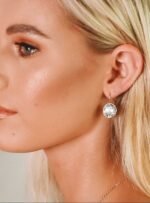 Pendientes Bella con Cristales Transparentes de 13 mm en Oro Rosa - Imagen 2