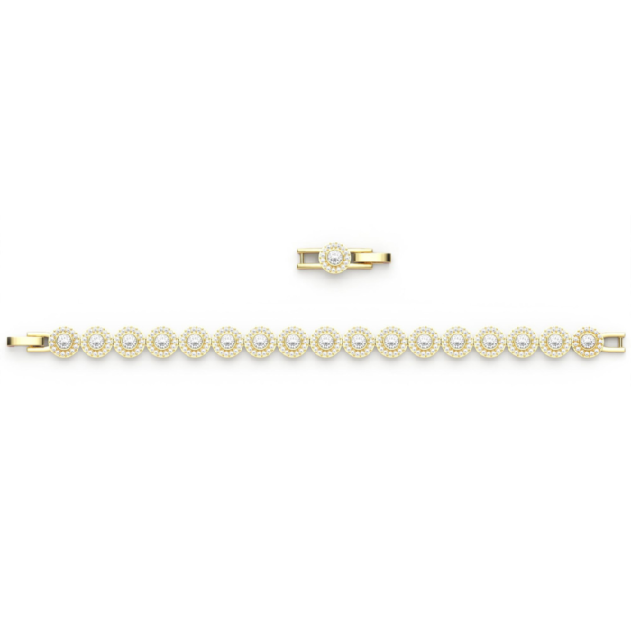 Pulsera Angelic Tennis con Cristales Transparentes en Baño de Oro - Imagen 8