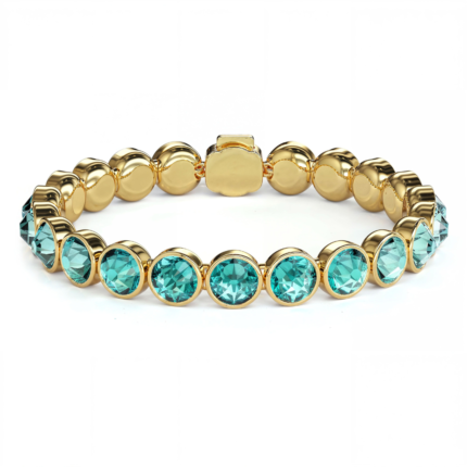 pulsera-de-tenis-cristales-turquesa-claro-oro