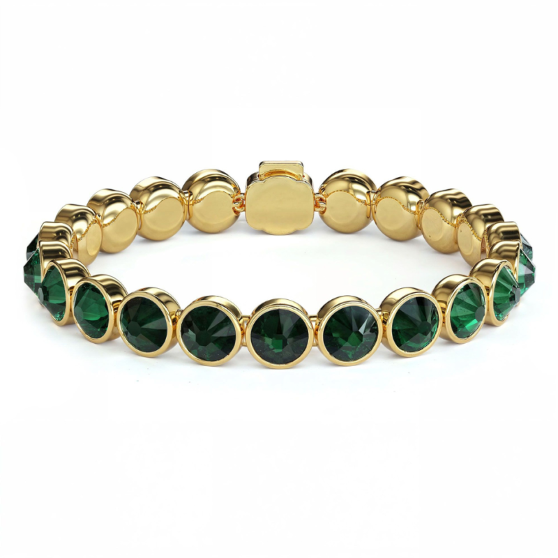 pulsera-tenis-esmeralda-oro-brillo-elegante
