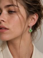 Argollas Eternity con Charms Cushion Verde en Rodio - Imagen 3